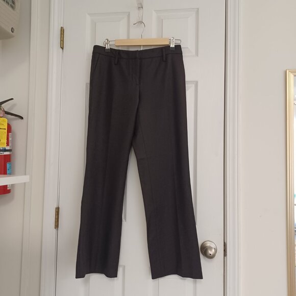 Prada Dark Charcoal Gray Virgin Wool Flat Front Boot Cut Trousers Pants IT42 - Picture 3 of 8